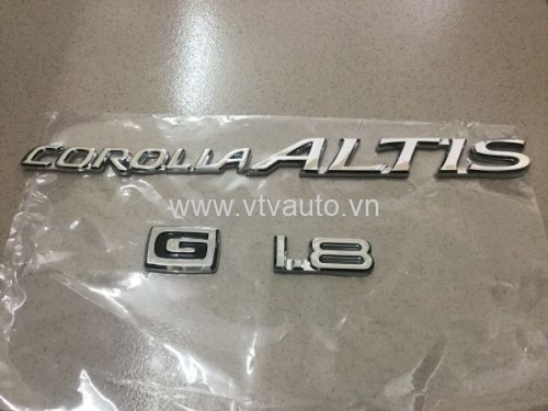 Bộ chữ Toyota Crolla Altis , G 1.8 
